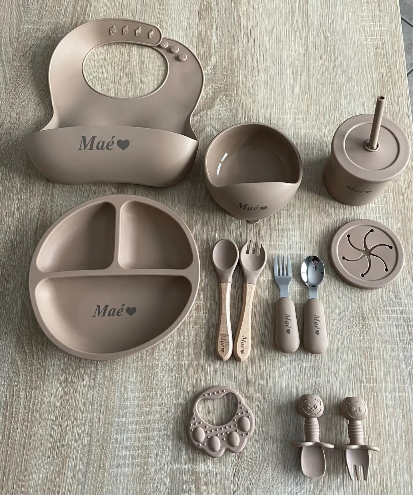 14 Pcs Silicone Feeding Sets For Baby Tableware