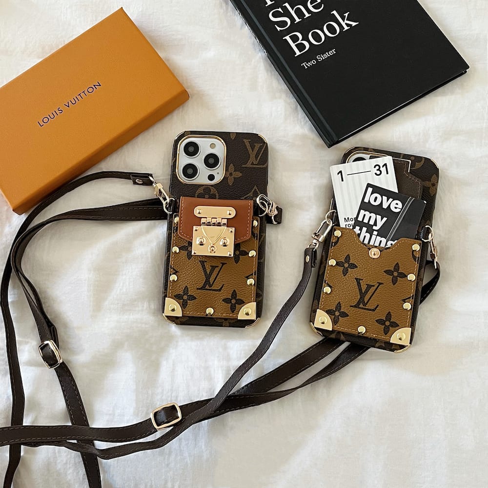 Louis Leather crossbody Card Holder Case