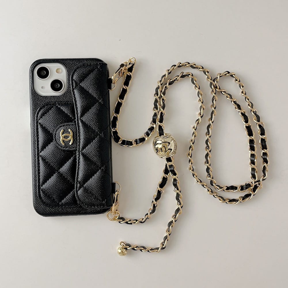 Leather Ceecee Chain iPhone case Purse Wallet