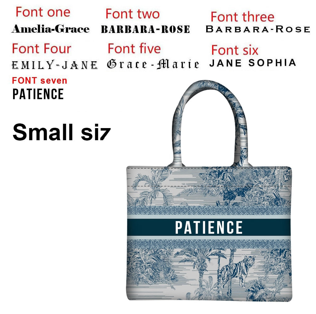 Medium Artistic Printed Linen tote bag