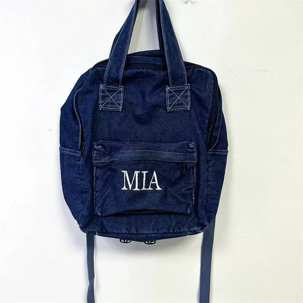 Denim Backpack Personalised