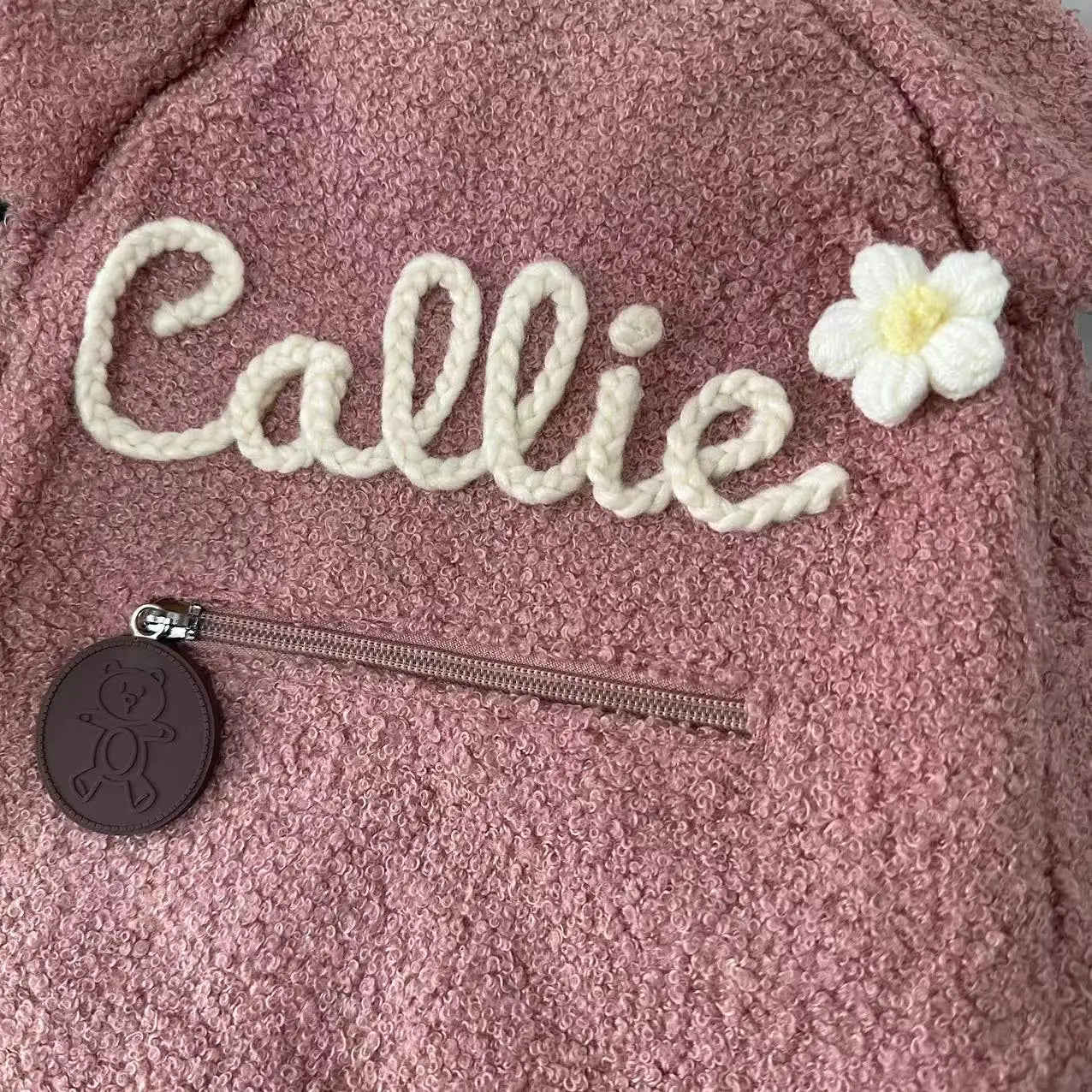 Personalised Hand-Embroidered Teddy Bear Backpack