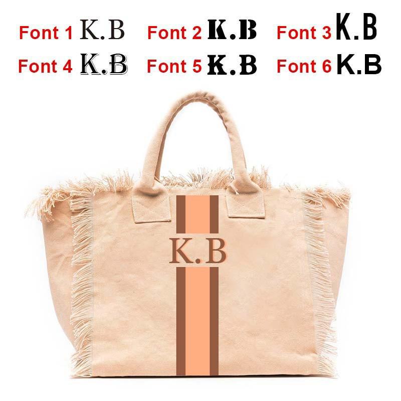 Stripe Print Tassel HandBag Customisable