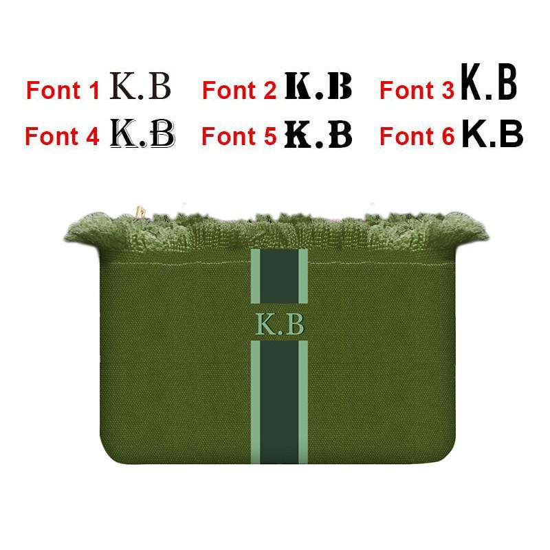Customisable Stripe Tassel Cotton Clutch Bag