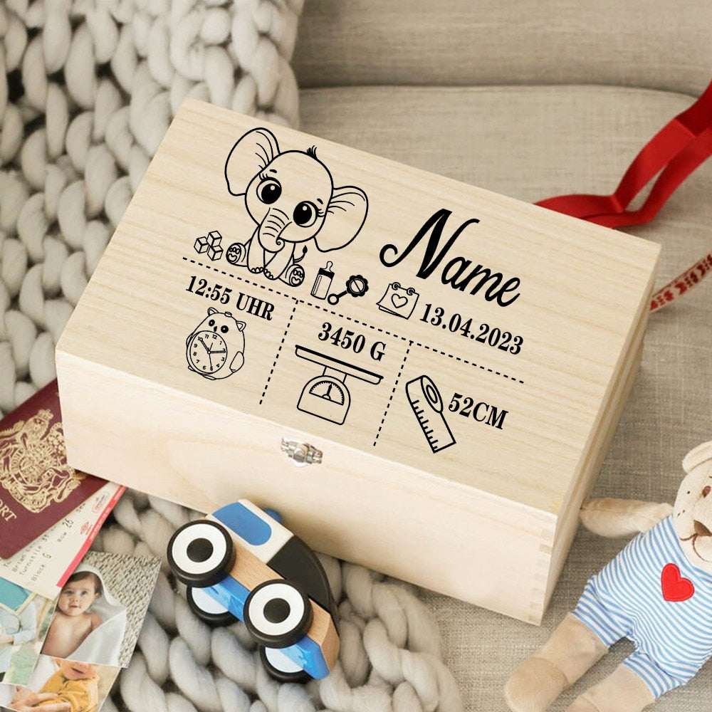 Custom Baby Wooden Memory Box