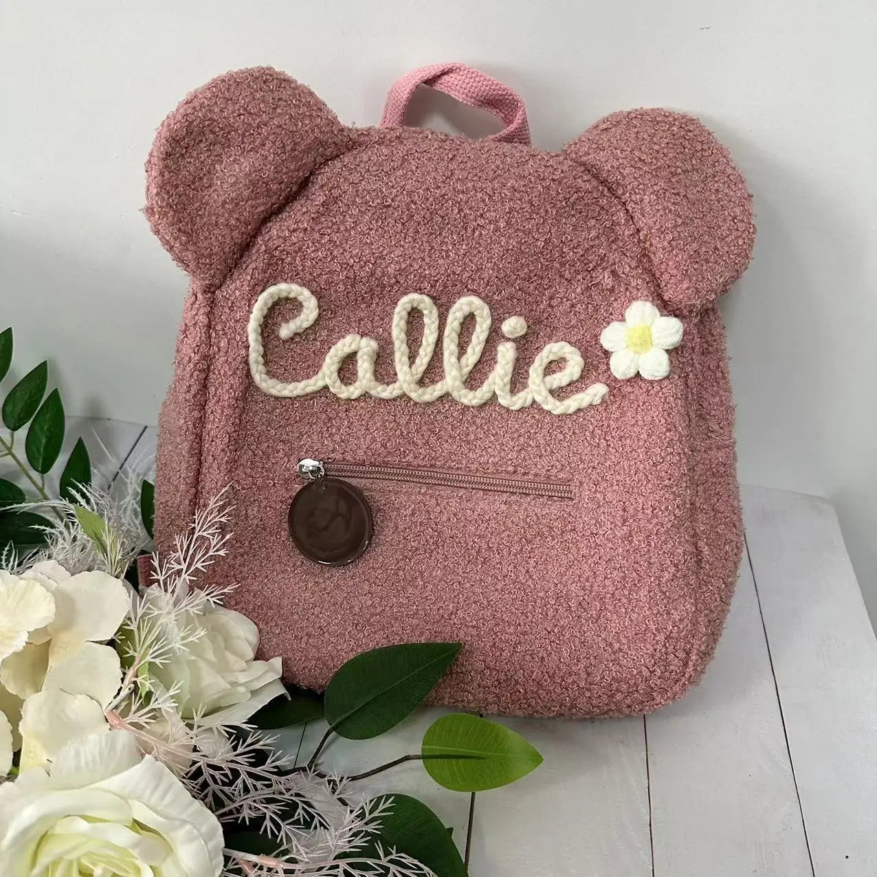 Personalised Hand-Embroidered Teddy Bear Backpack