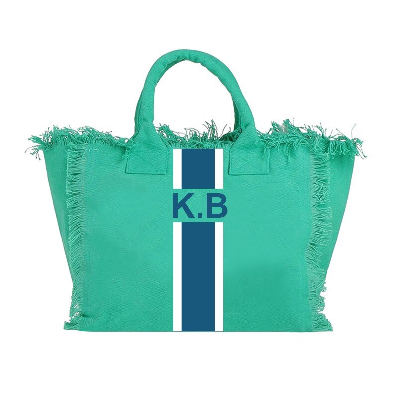 Stripe Print Tassel HandBag Customisable