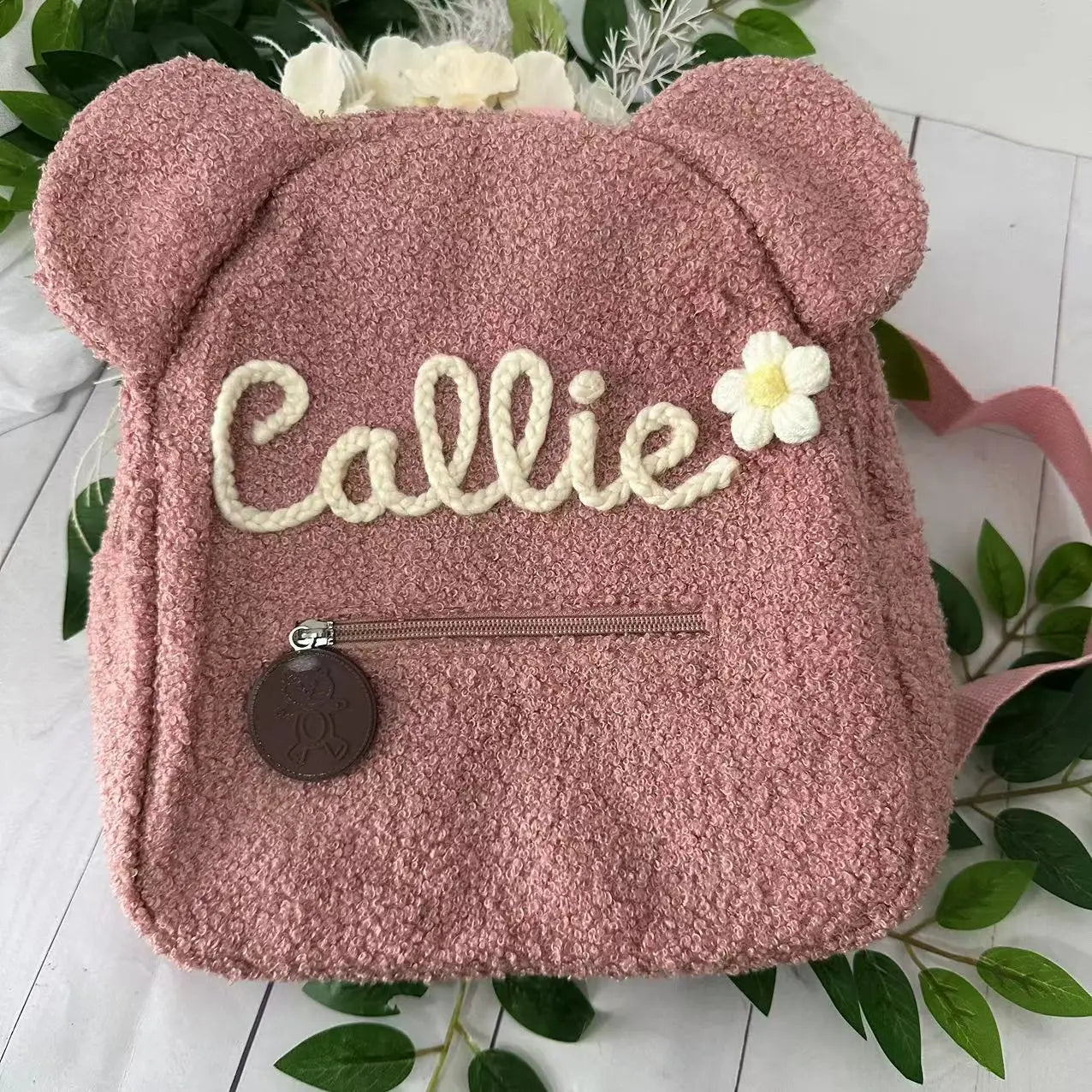 Personalised Hand-Embroidered Teddy Bear Backpack