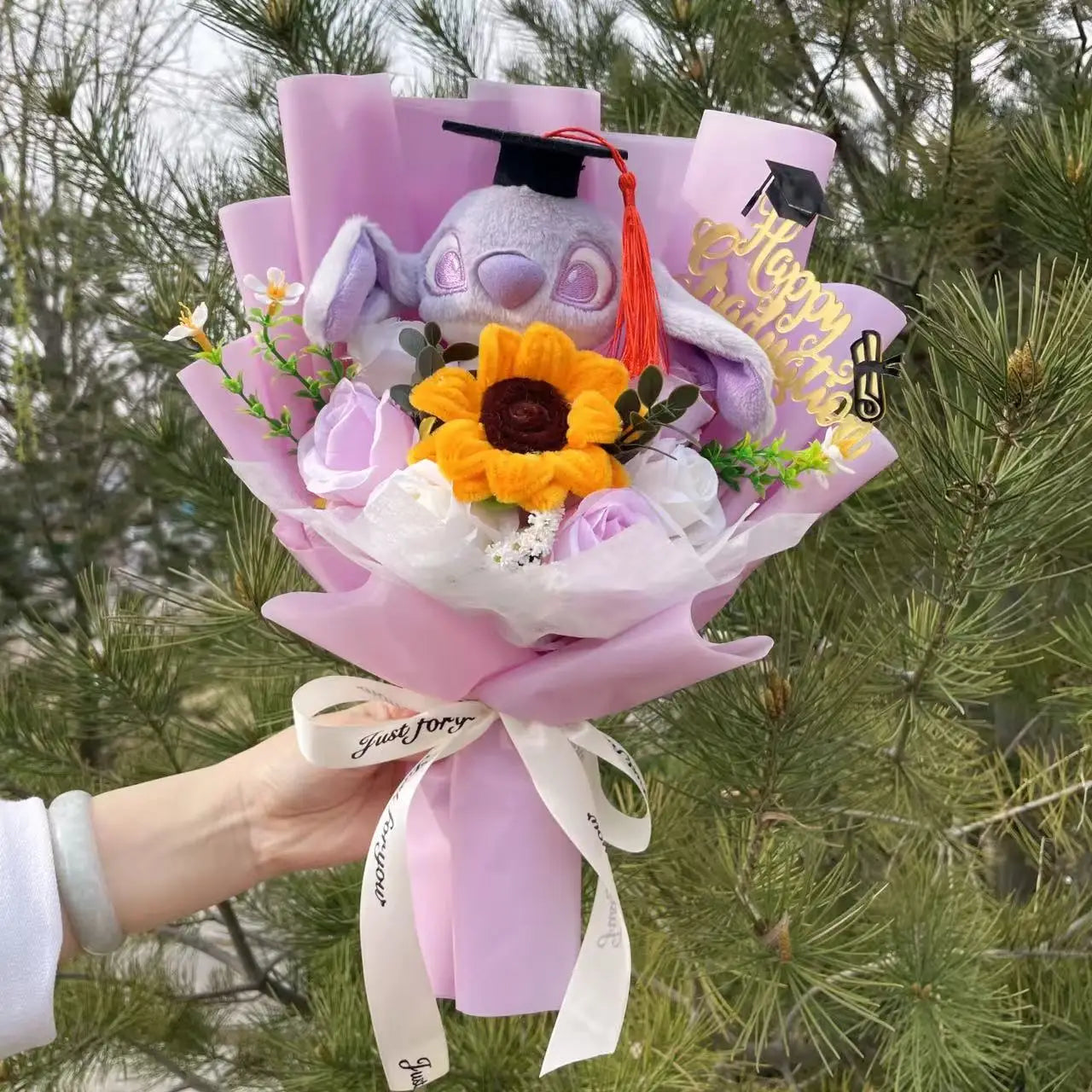 Stich Plush Doll Toy Flowers Bouquet