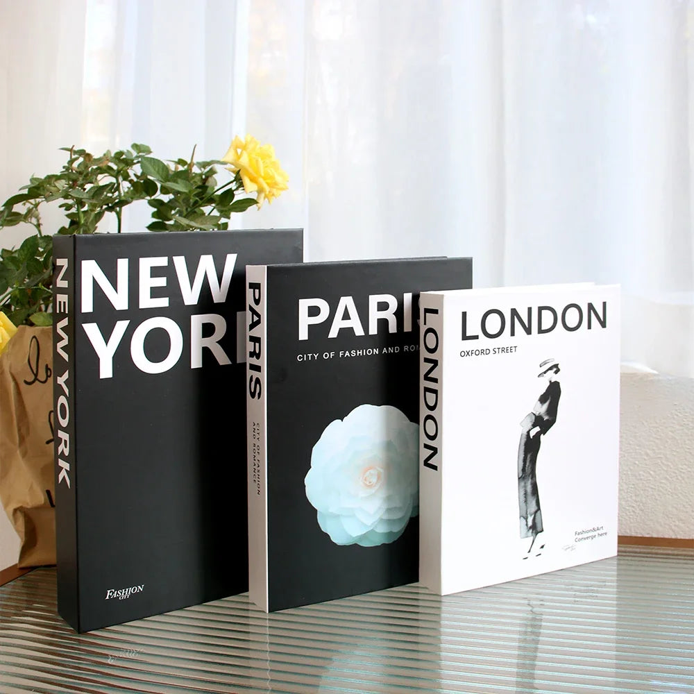 3Pcs/Set Ornament Decorative Fake Book