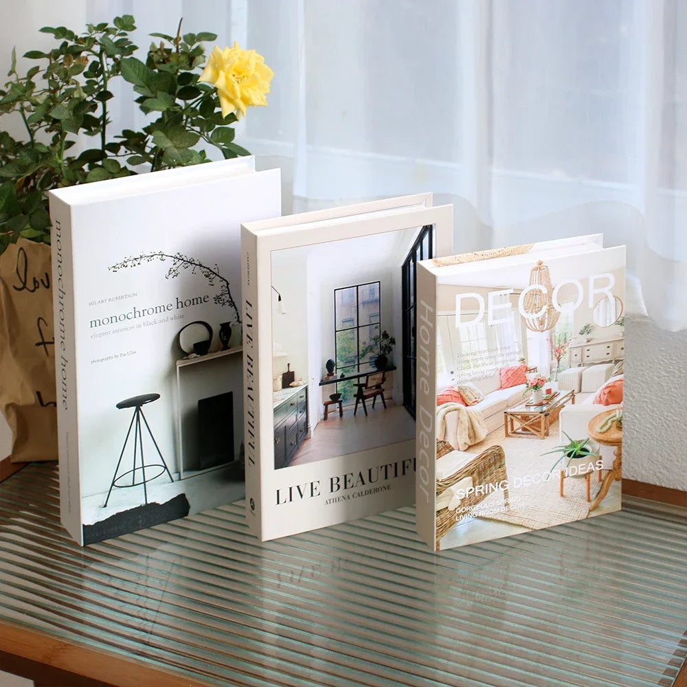 3Pcs/Set Ornament Decorative Fake Book