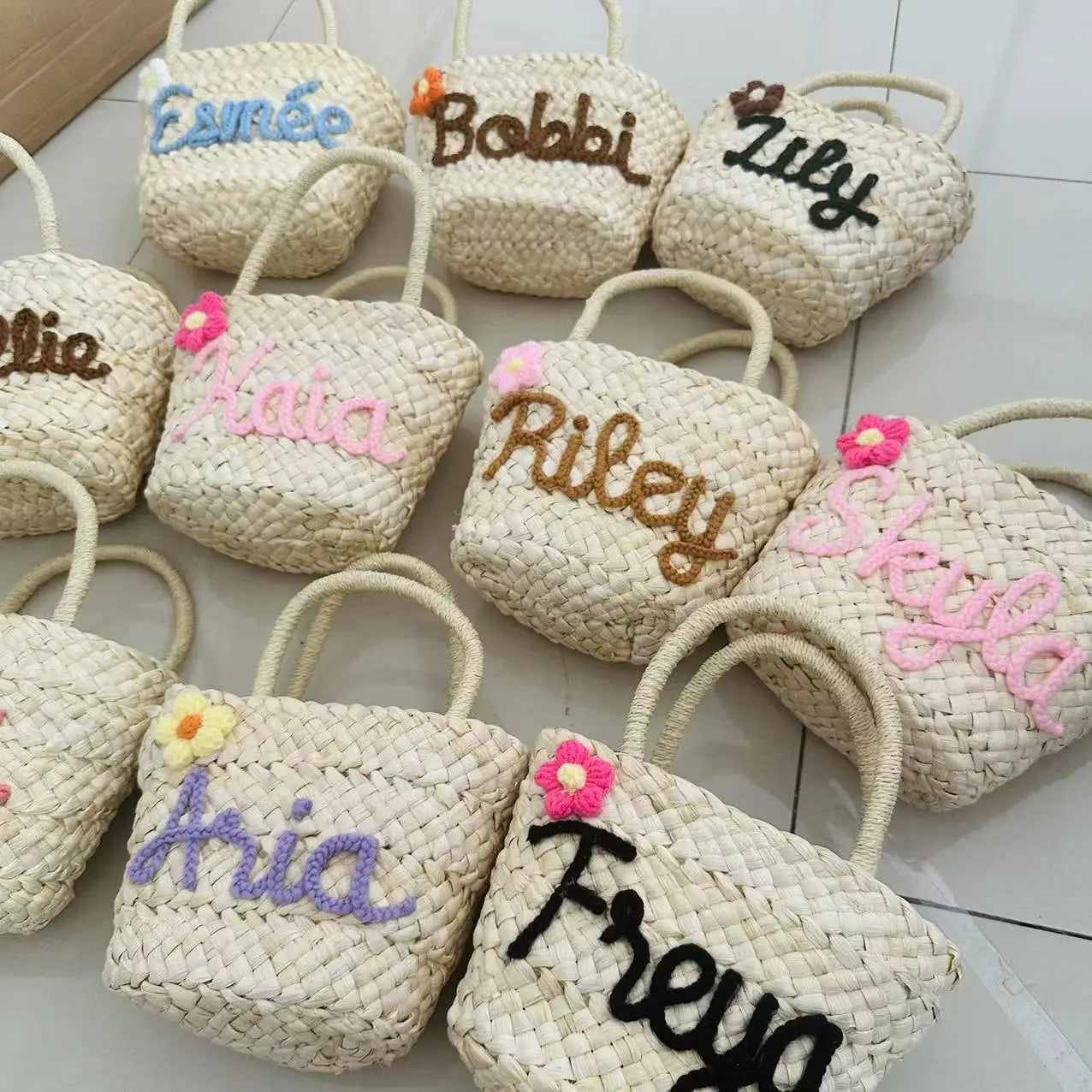 Personalised Handmade Straw Bag
