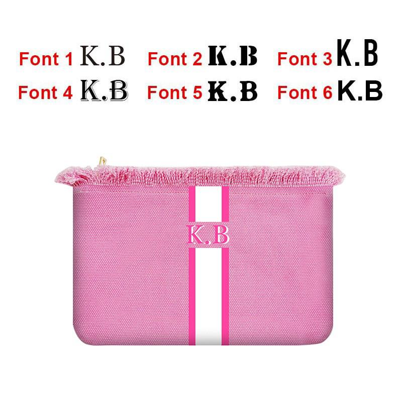 Customisable Stripe Tassel Cotton Clutch Bag