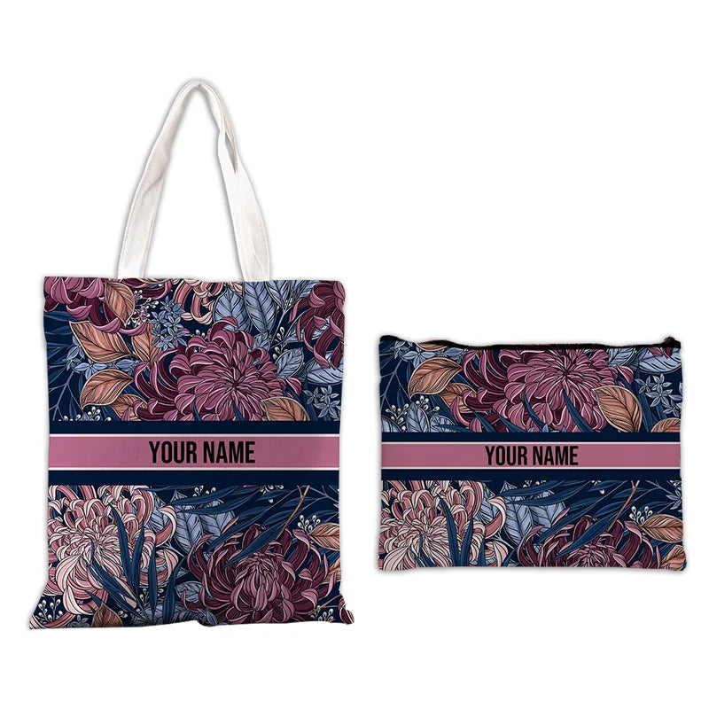 Custom Makeup & Tote Handbag Set