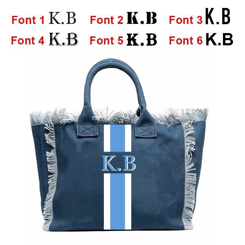 Stripe Print Tassel HandBag Customisable
