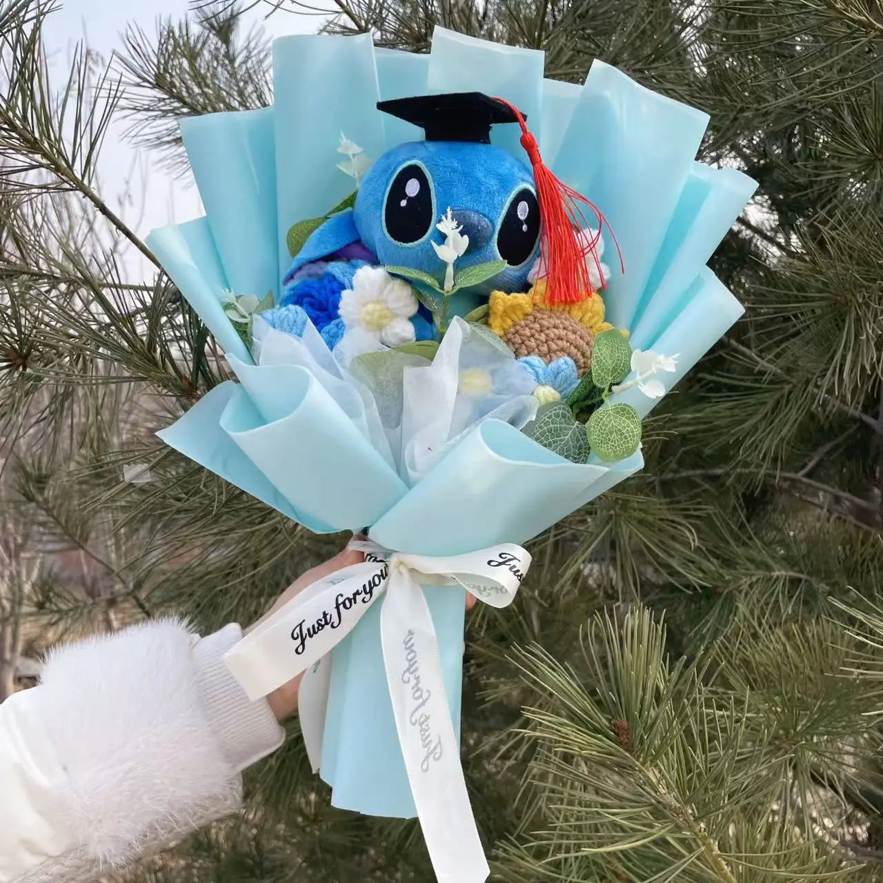 Stich Plush Doll Toy Flowers Bouquet