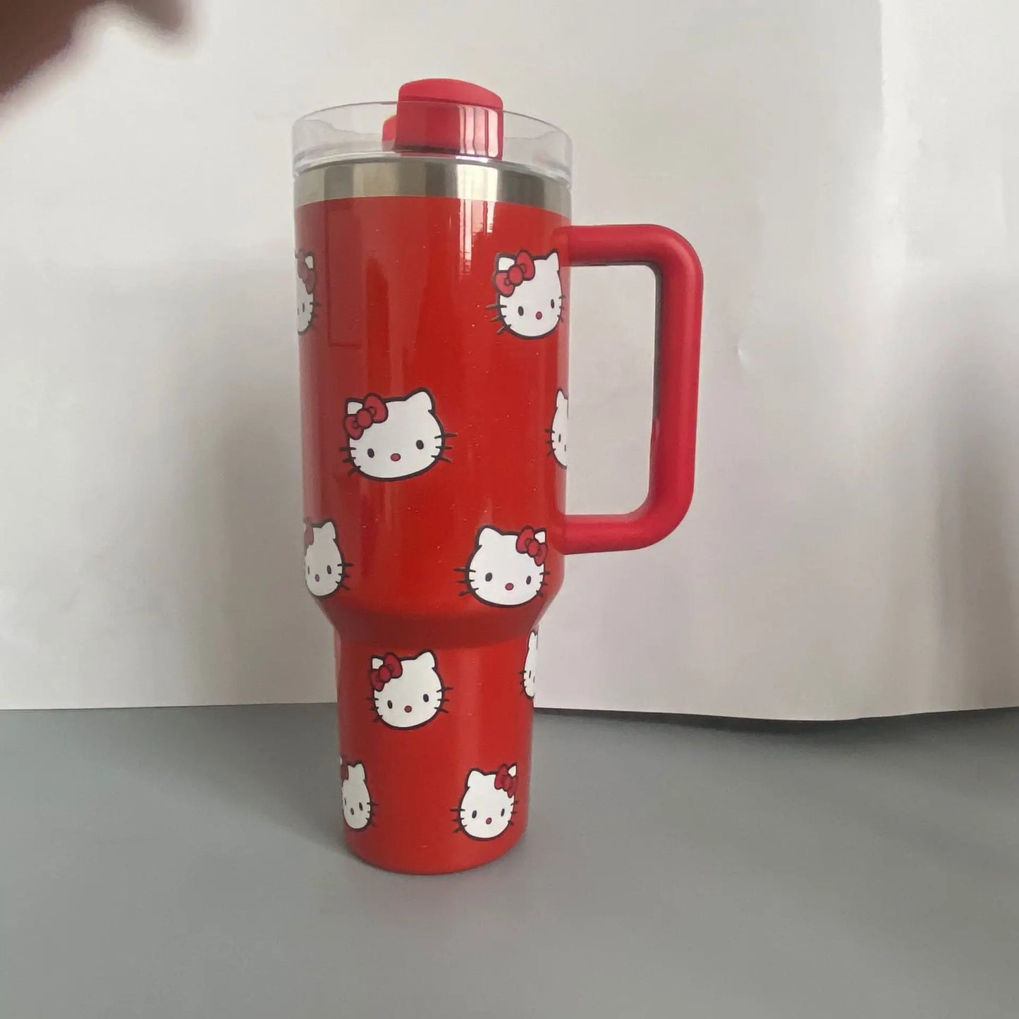 40Oz Sanrio Hello Kitty Stainless Steel Insulated Mug With Handle Straw Mugs Large Capacity Thermos Drinks Coke Coffee Mug Gift