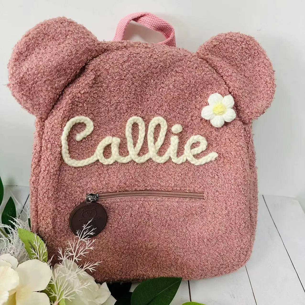 Personalised Hand-Embroidered Teddy Bear Backpack