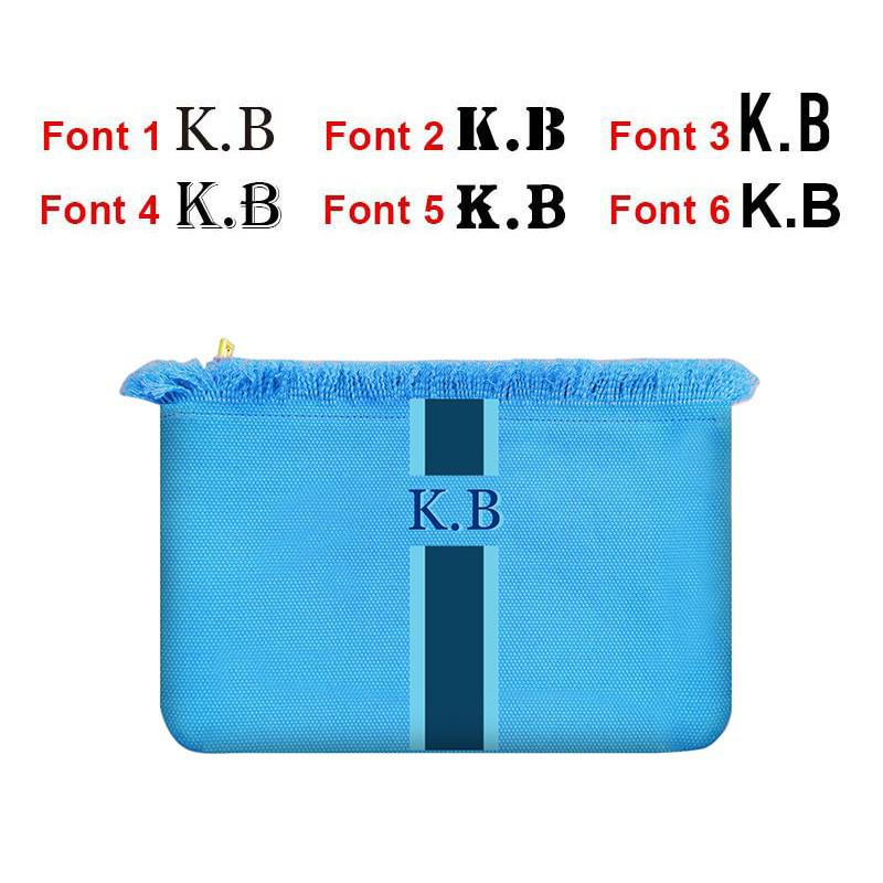 Customisable Stripe Tassel Cotton Clutch Bag