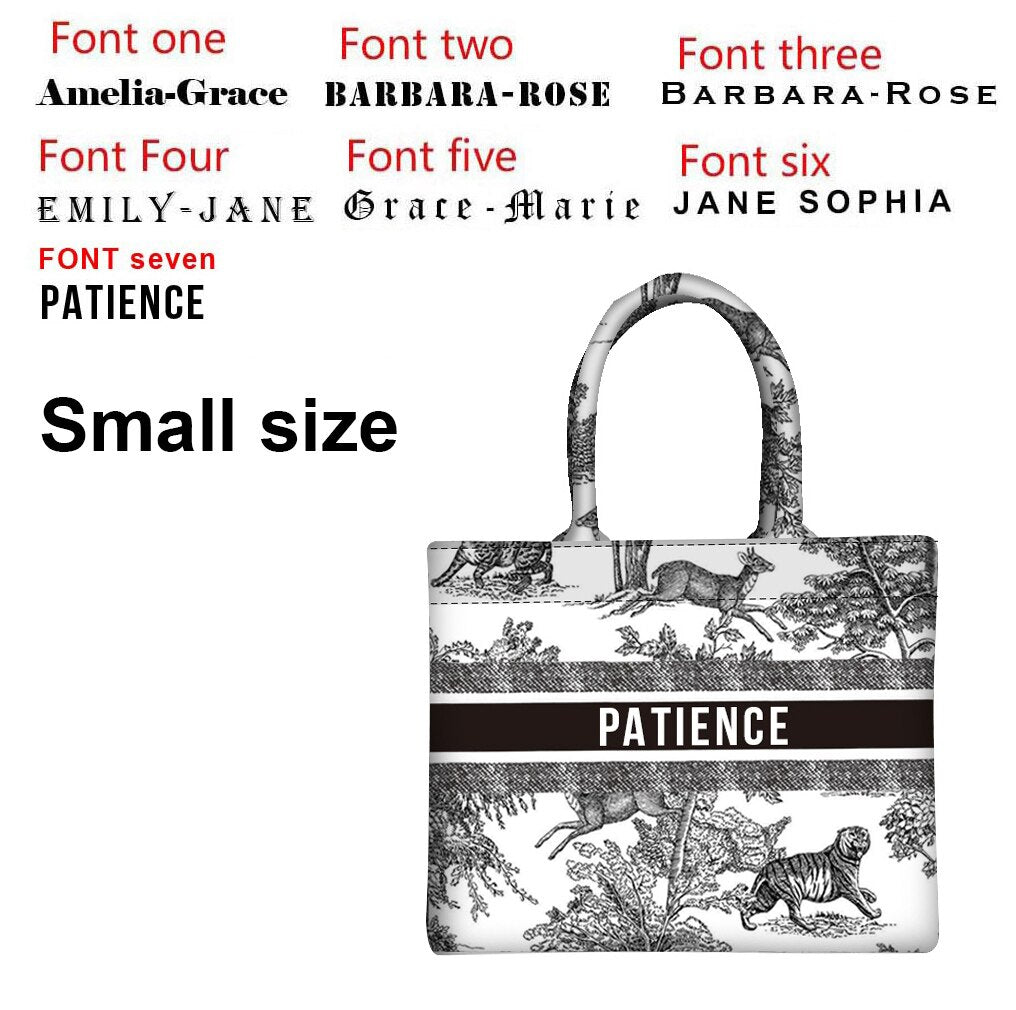 Medium Artistic Printed Linen tote bag