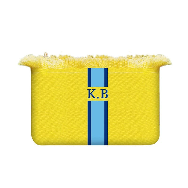 Customisable Stripe Tassel Cotton Clutch Bag
