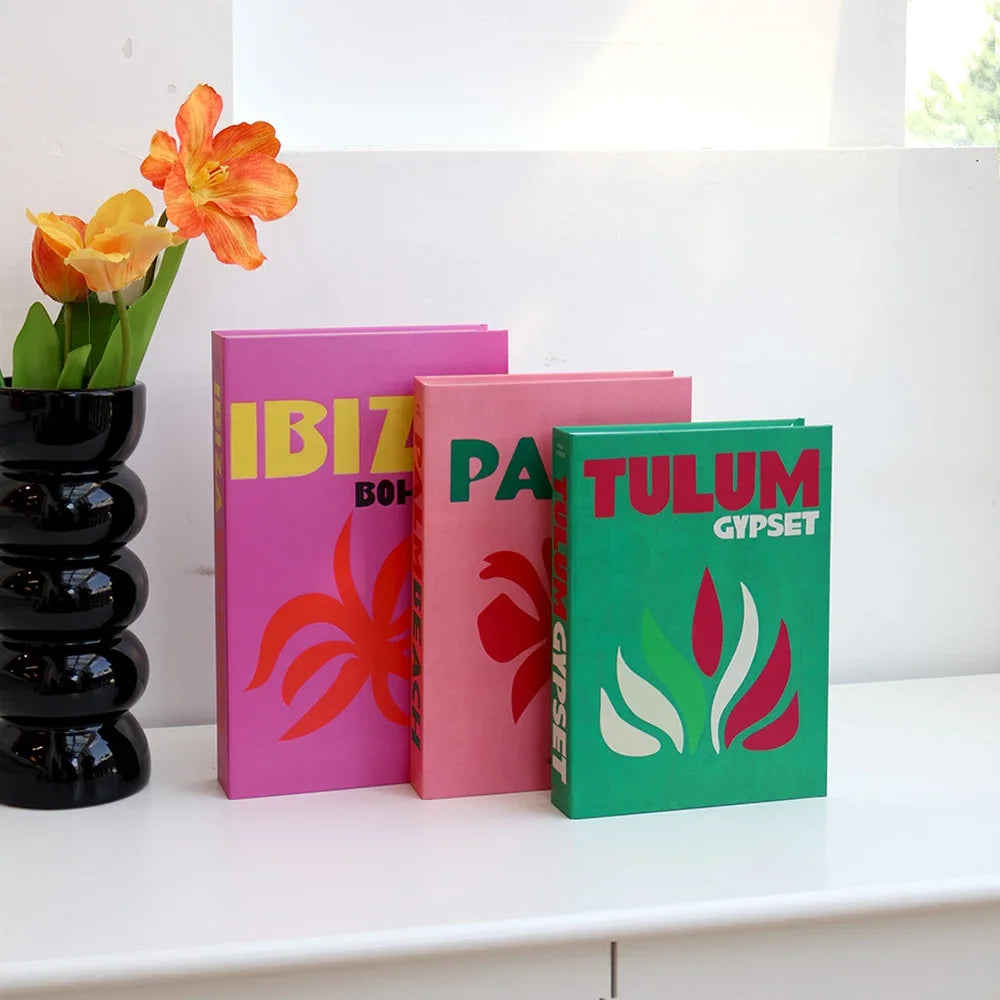 3Pcs/Set Vaction Ornament Decorative Fake Book