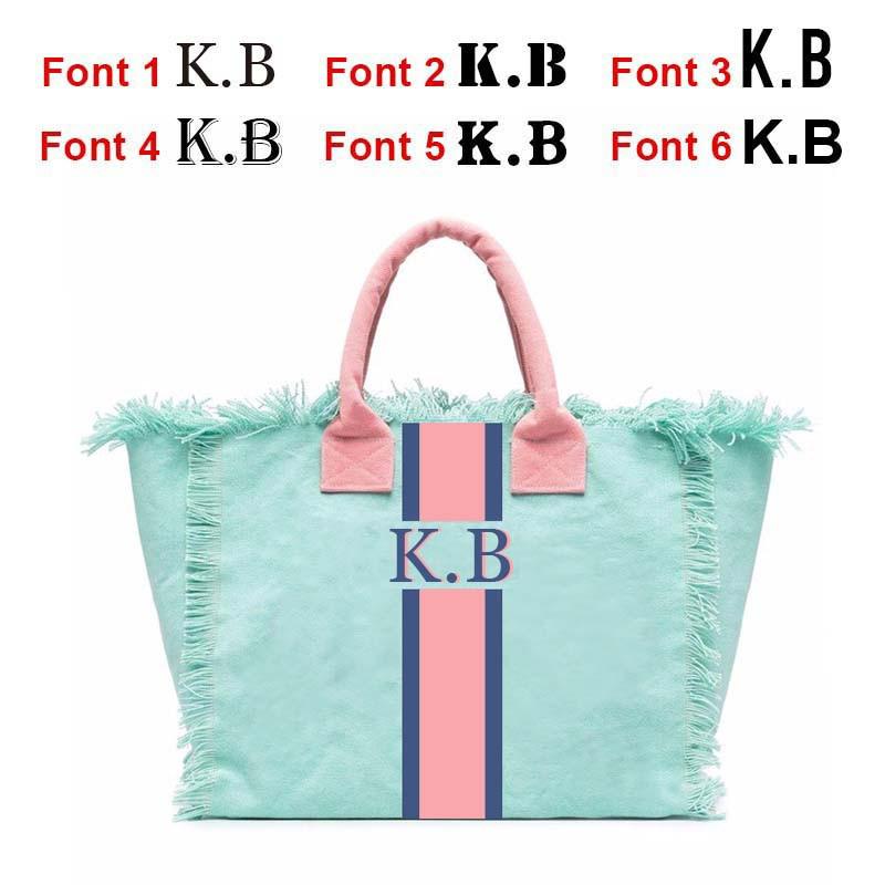 Stripe Print Tassel HandBag Customisable