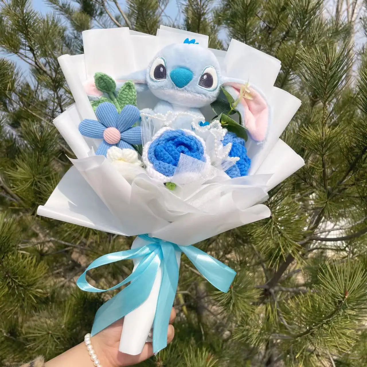 Stich Plush Doll Toy Flowers Bouquet