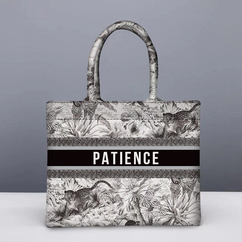 Medium Artistic Printed Linen tote bag