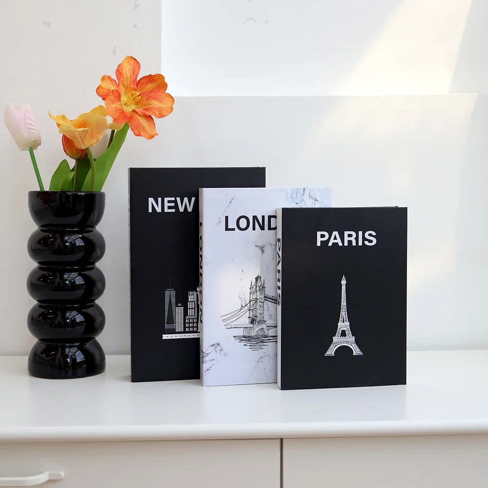 3Pcs/Set Fake Books Ornament Decorative Table Books