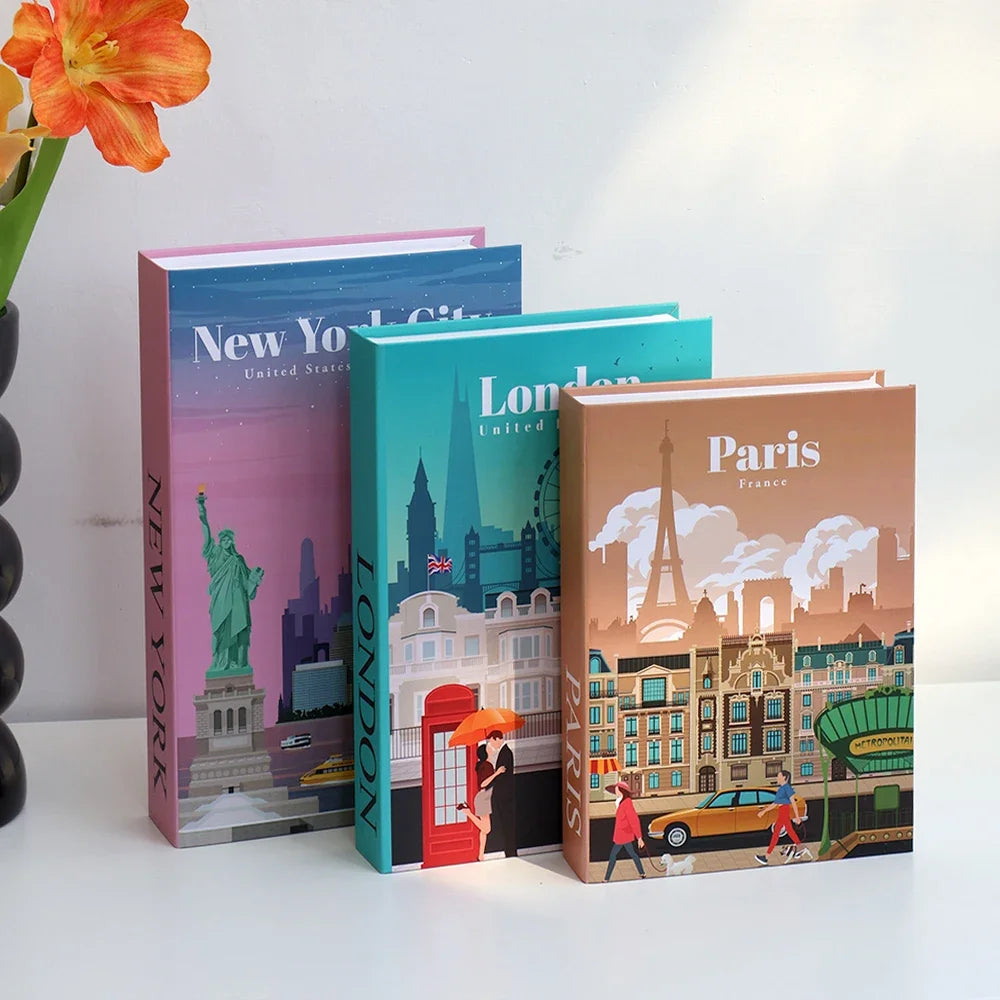 3Pcs/Set Ornament Decorative Fake Book