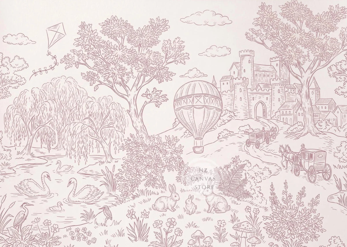Pink Nursery Canvas Print Wall Art