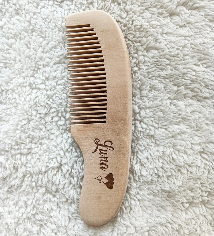 Engraved personalised wooden hairbrush Customized Bridesmaids Hair Comb Gifts Children's Birthday Present Christmas Present