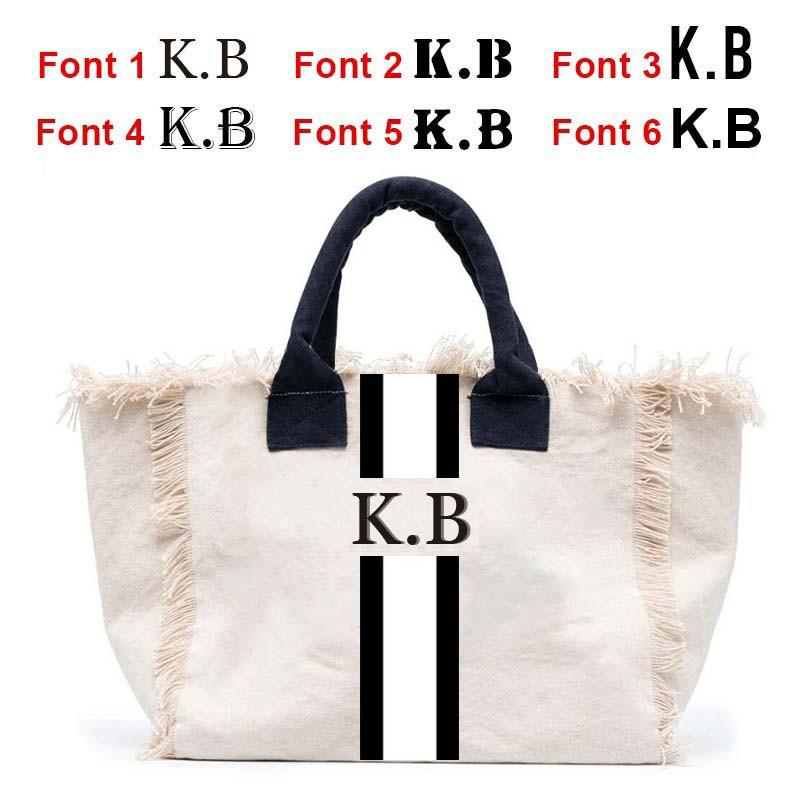 Stripe Print Tassel HandBag Customisable