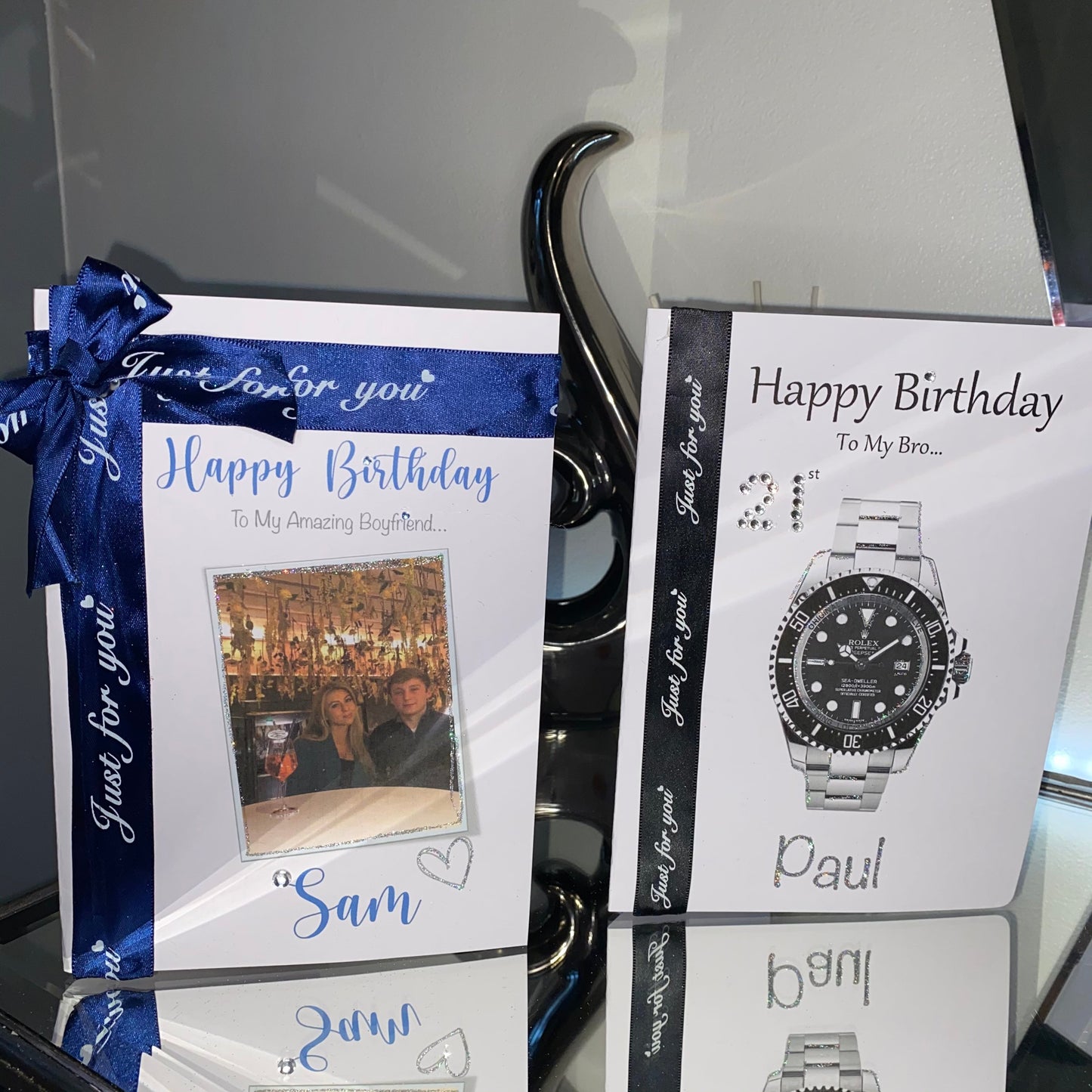 Own Photo Girls Ribbon Cards