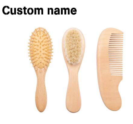 Personalised Baby Girl Comb Bath Wooden Set