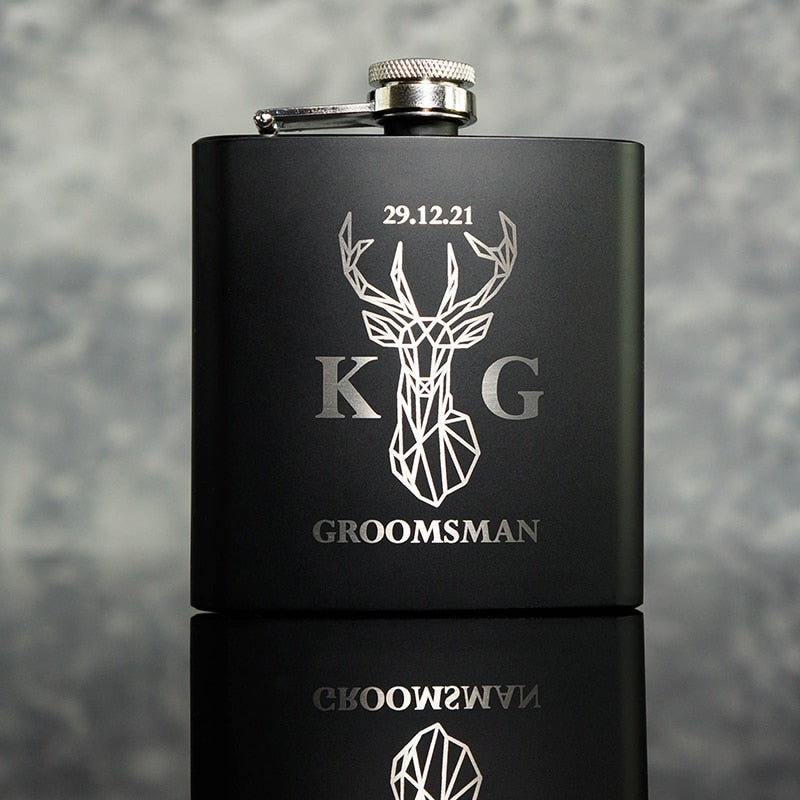 Personalised 6OZ Pocket Portable Stainless Steel Hip Flask