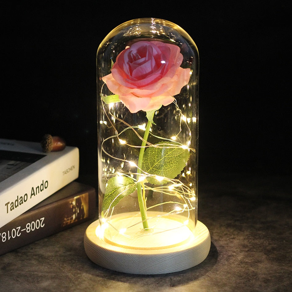LED Rose Dome With Fairy Lights