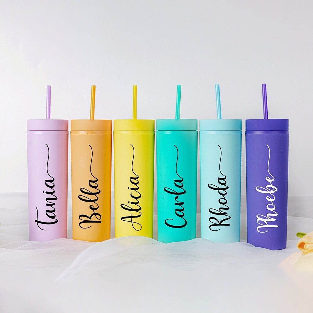 Personalised 16oz Matte Tumbler With Straw