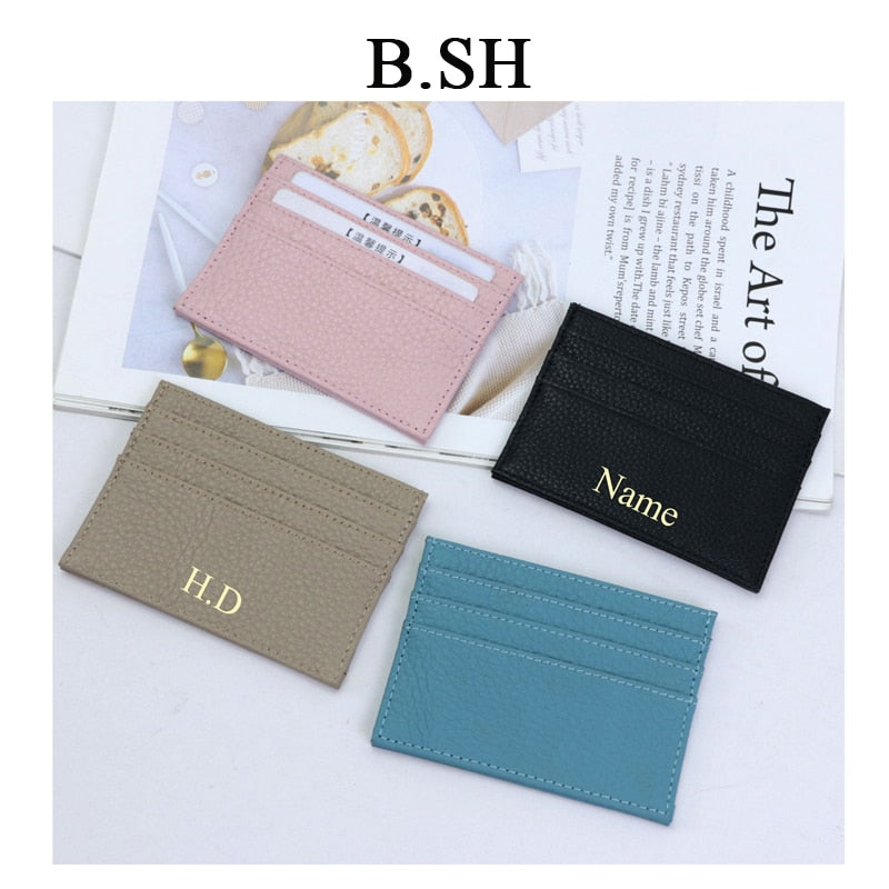 Monogrammed Initials Classic Wallet Genuine Cow Leather