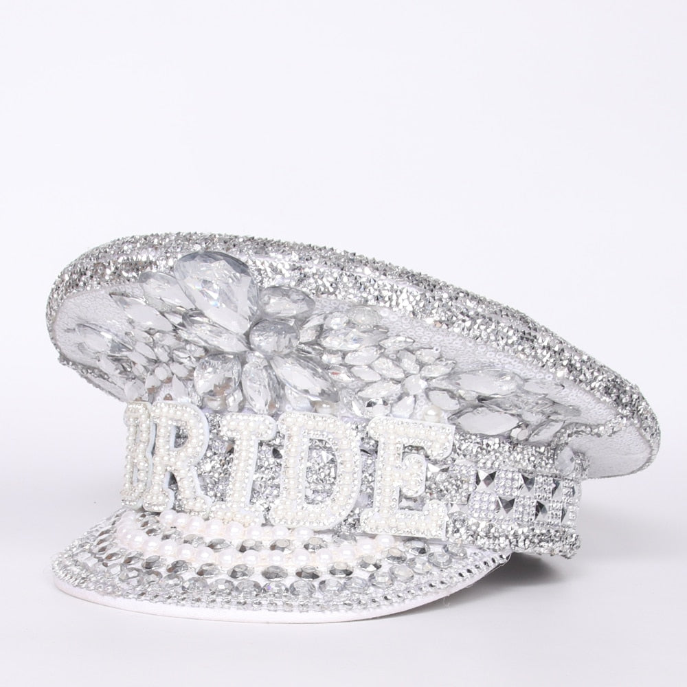 Women Bride Captain Military Cap Bridal Hat Hen Do Hat