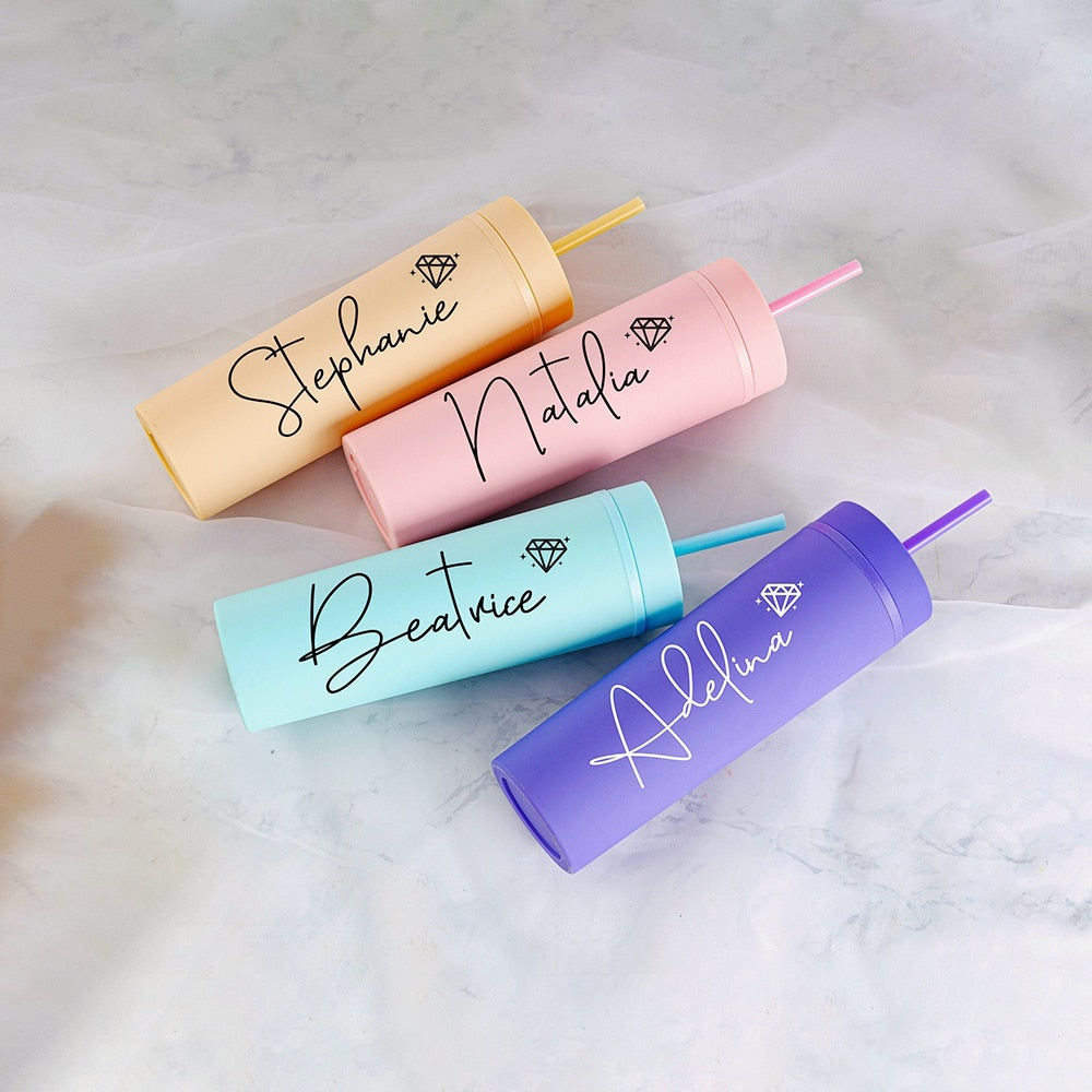 Personalised 16oz Matte Tumbler With Straw