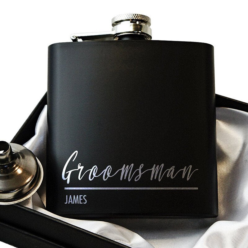 Personalised 6OZ Pocket Portable Stainless Steel Hip Flask