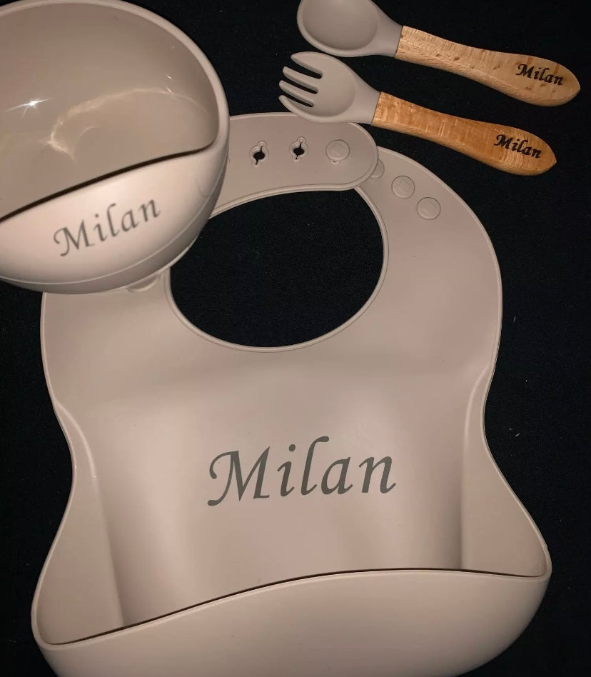 4pcs Baby kids Personalised Silicone First Stage Self Feed.