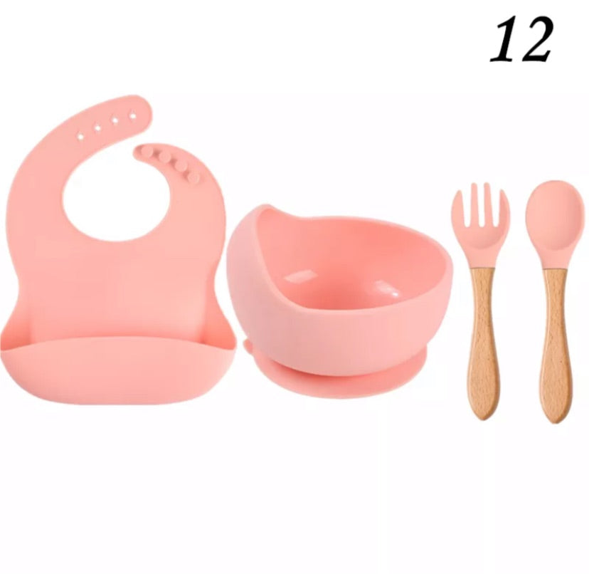 4pcs Baby kids Personalised Silicone First Stage Self Feed.