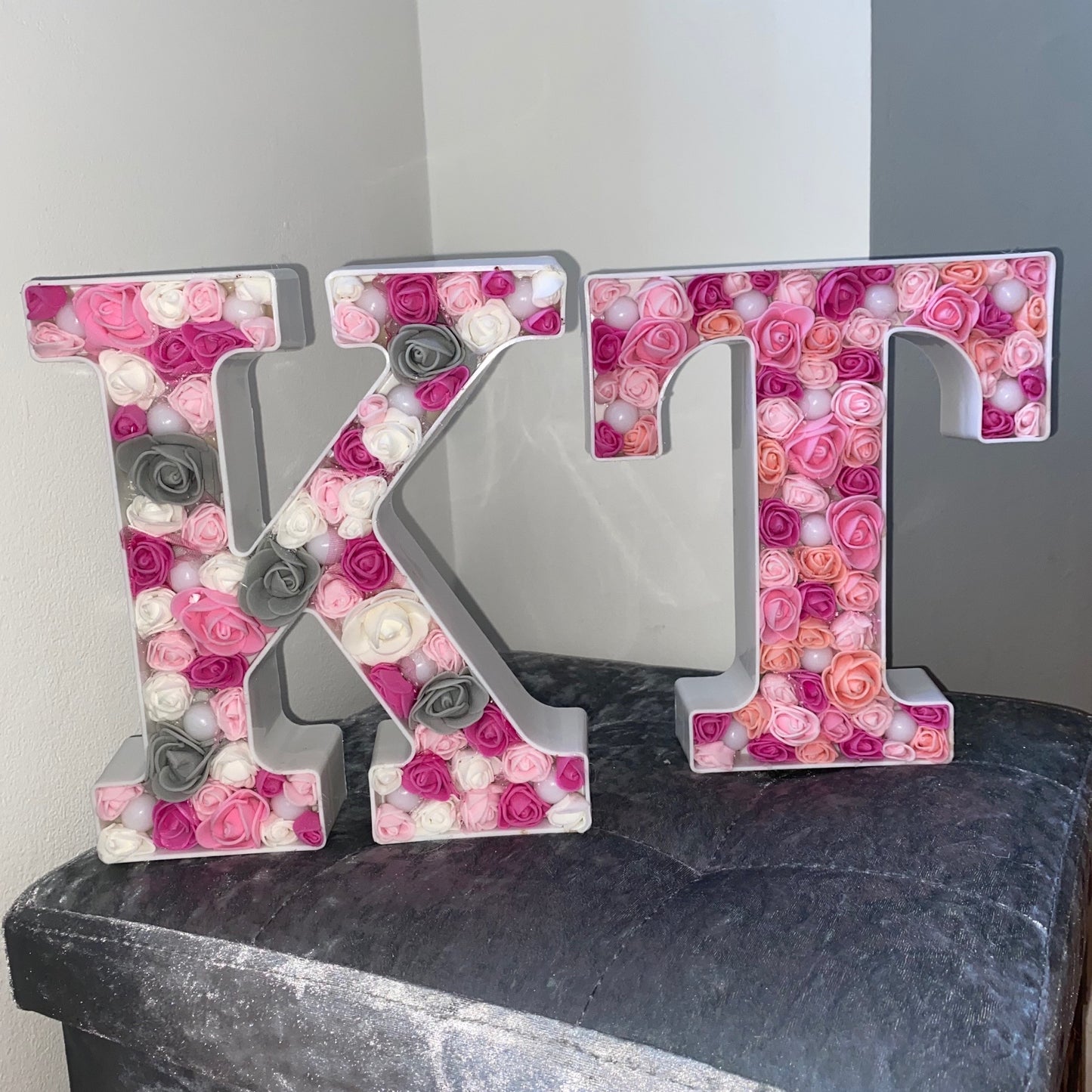 Pink Shade Mix Rose LED Letter Initial Lights