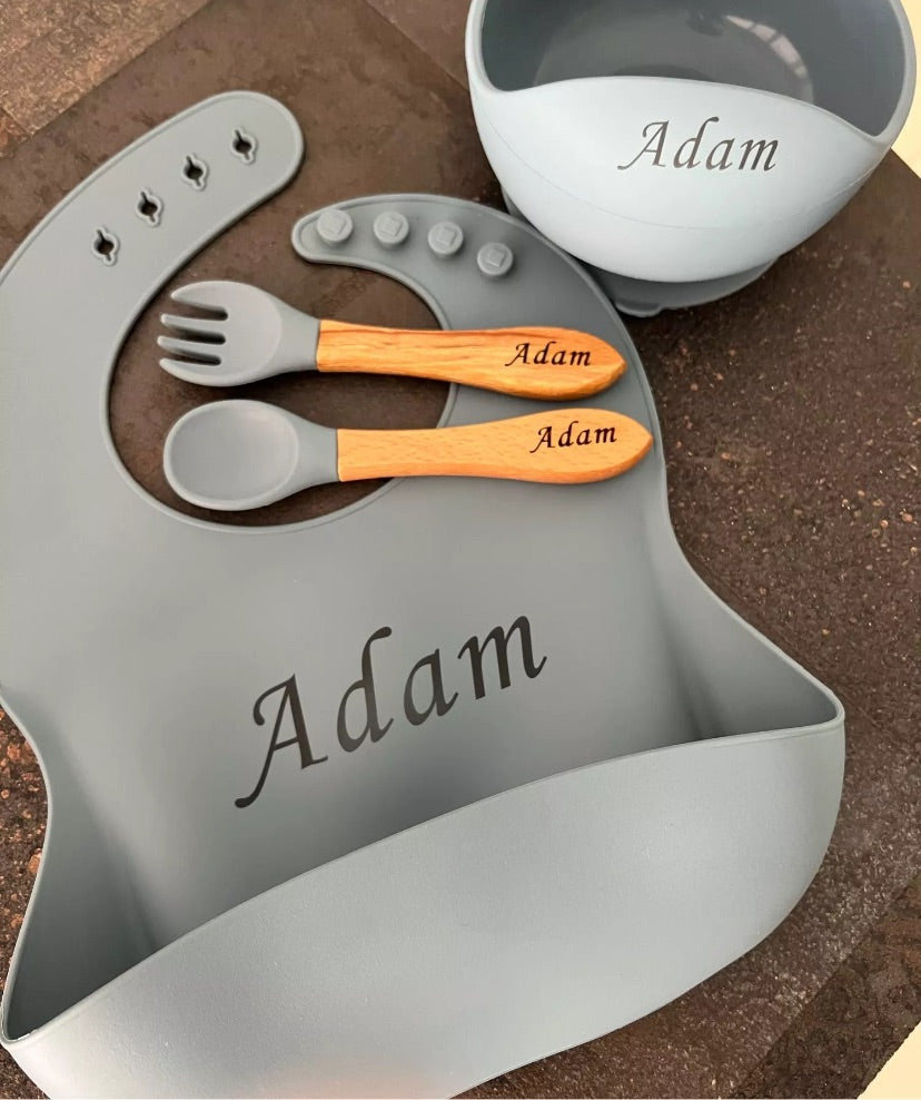 4pcs Baby kids Personalised Silicone First Stage Self Feed.