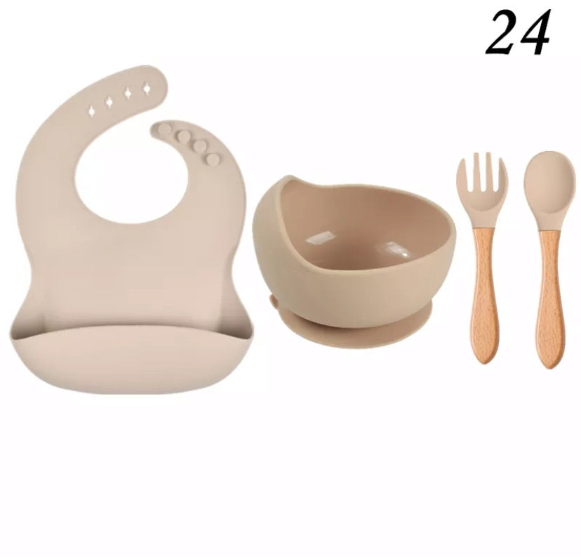 4pcs Baby kids Personalised Silicone First Stage Self Feed.