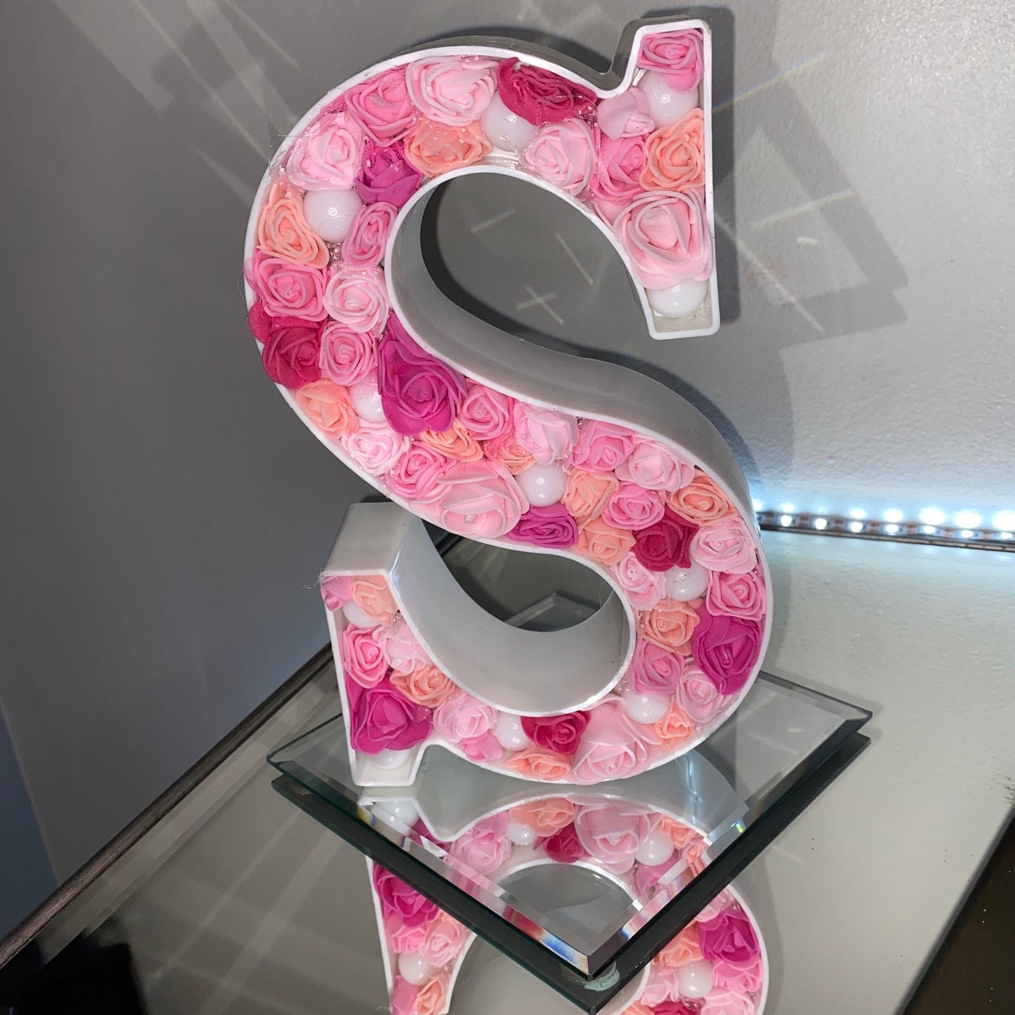 Pink Shade Mix Rose LED Letter Initial Lights