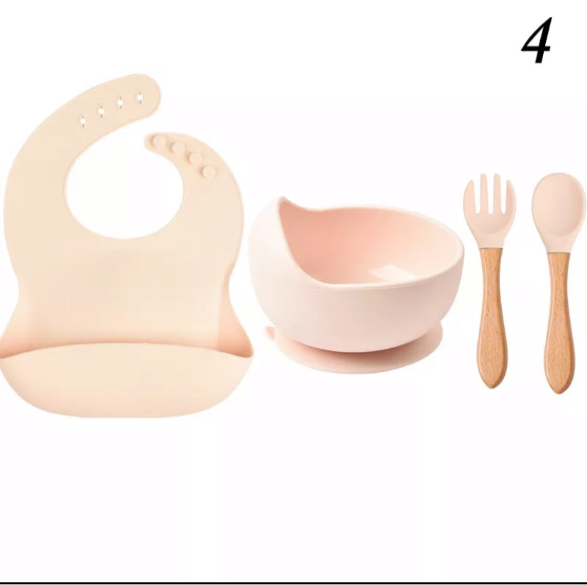 4pcs Baby kids Personalised Silicone First Stage Self Feed.